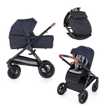 PETITE&MARS Wózek wielofunkcyjny 2w1 Trails Anthracite Blue